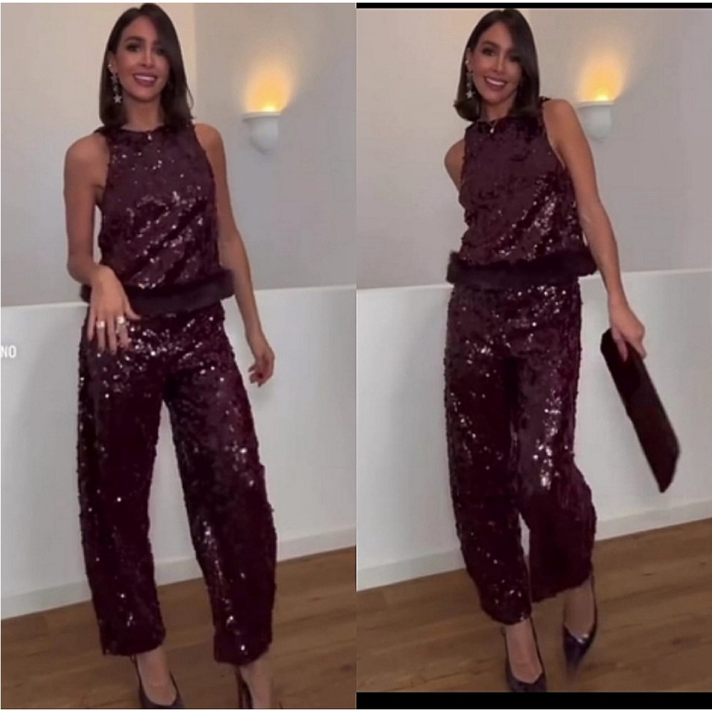 Zara sequin barrel pants